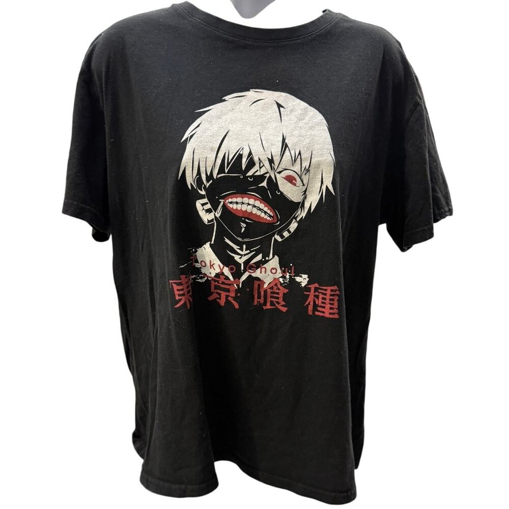 Tokyo Ghoul SS Black Tee Ken Kaneki Mens XL Anime red men womens shirt
